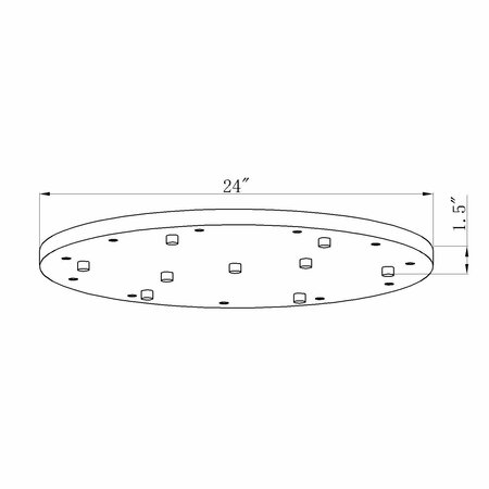 Z-Lite Multi Point Canopy Ceiling Plate, 11-Light, 24 In.W x 1.5 In.H, Rubbed Brass CP2411R-RB